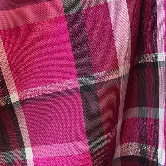 Crimson & Silver Plaid Dress w/ Black Velvet Shawl (26) - Picture 5 of 5